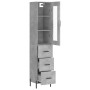 Aparador de madera contrachapada gris hormigón 34,5x34x180 cm de vidaXL, Aparadores - Ref: Foro24-3199245, Precio: 124,19 €, ...