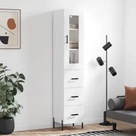 Aparador alto madera contrachapada blanco 34,5x34x180 cm de vidaXL, Aparadores - Ref: Foro24-3199241, Precio: 123,86 €, Descu...