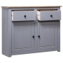 Aparador de madera maciza pino estilo Panamá gris 93x40x80 cm de vidaXL, Aparadores - Ref: Foro24-282698, Precio: 161,54 €, D...