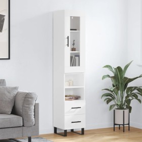 Aparador alto madera contrachapada blanco 34,5x34x180 cm de vidaXL, Aparadores - Ref: Foro24-3199321, Precio: 116,26 €, Descu...