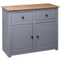 Aparador de madera maciza pino estilo Panamá gris 93x40x80 cm de vidaXL, Aparadores - Ref: Foro24-282698, Precio: 161,54 €, D...