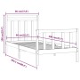 Estructura de cama madera maciza de pino 90x200 cm de vidaXL, Camas y somieres - Ref: Foro24-3107013, Precio: 90,94 €, Descue...