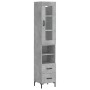 Aparador de madera contrachapada gris hormigón 34,5x34x180 cm de vidaXL, Aparadores - Ref: Foro24-3199301, Precio: 112,63 €, ...