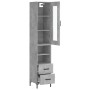 Aparador de madera contrachapada gris hormigón 34,5x34x180 cm de vidaXL, Aparadores - Ref: Foro24-3199301, Precio: 112,63 €, ...