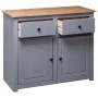Aparador de madera maciza pino estilo Panamá gris 93x40x80 cm de vidaXL, Aparadores - Ref: Foro24-282698, Precio: 161,54 €, D...