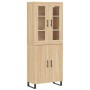 Aparador alto madera contrachapada color roble 69,5x34x180 cm de vidaXL, Aparadores - Ref: Foro24-3198236, Precio: 171,41 €, ...