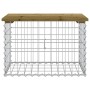 Banco jardín diseño gaviones madera pino impregnada 63x44x42 cm de vidaXL, Bancos de jardín - Ref: Foro24-834355, Precio: 47,...