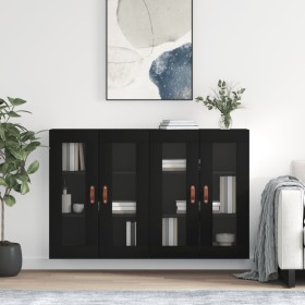 Armarios de pared 2 uds madera de ingeniería negro de vidaXL, Aparadores - Ref: Foro24-3197914, Precio: 168,63 €, Descuento: %
