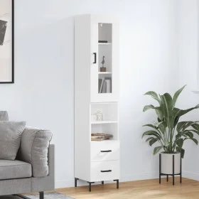 Aparador alto madera contrachapada blanco 34,5x34x180 cm de vidaXL, Aparadores - Ref: Foro24-3199297, Precio: 116,93 €, Descu...