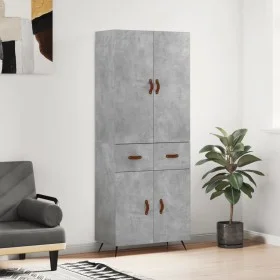 Aparador alto madera contrachapada gris hormigón 69,5x34x180 cm de vidaXL, Aparadores - Ref: Foro24-3198125, Precio: 158,61 €...