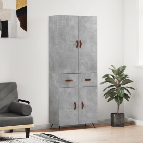 Aparador alto madera contrachapada gris hormigón 69,5x34x180 cm de vidaXL, Aparadores - Ref: Foro24-3198125, Precio: 160,69 €...