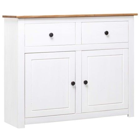 Aparador de madera maciza pino estilo Panamá blanco 93x40x80 cm de vidaXL, Aparadores - Ref: Foro24-282699, Precio: 226,84 €,...