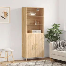 Aparador alto madera contrachapada color roble 69,5x34x180 cm de vidaXL, Aparadores - Ref: Foro24-3189240, Precio: 140,31 €, ...