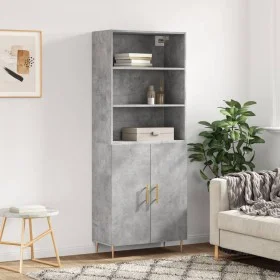 Concrete gray plywood tall sideboard 69.5x34x180 cm by vidaXL, Sideboards - Ref: Foro24-3189241, Price: 115,91 €, Discount: %