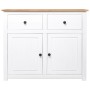 Aparador de madera maciza pino estilo Panamá blanco 93x40x80 cm de vidaXL, Aparadores - Ref: Foro24-282699, Precio: 226,84 €,...