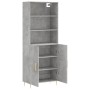 Aparador alto madera contrachapada gris hormigón 69,5x34x180 cm de vidaXL, Aparadores - Ref: Foro24-3189241, Precio: 118,54 €...
