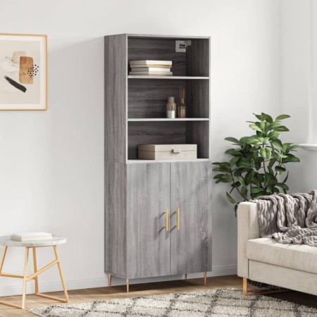 Aparador alto madera contrachapada gris sonoma 69,5x34x180 cm de vidaXL, Aparadores - Ref: Foro24-3189243, Precio: 134,54 €, ...