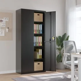 Armario archivador de acero negro 90x40x200 cm de vidaXL, Armarios archivadores - Ref: Foro24-339762, Precio: 357,08 €, Descu...