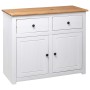Aparador de madera maciza pino estilo Panamá blanco 93x40x80 cm de vidaXL, Aparadores - Ref: Foro24-282699, Precio: 226,84 €,...