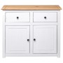 Aparador de madera maciza pino estilo Panamá blanco 93x40x80 cm de vidaXL, Aparadores - Ref: Foro24-282699, Precio: 226,84 €,...