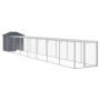 Jaula gallinas con corral acero galvanizado gris 117x813x123 cm de vidaXL, Jaulas y habitáculos para animales pequeños - Ref:...