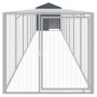 Jaula gallinas con corral acero galvanizado gris 117x813x123 cm de vidaXL, Jaulas y habitáculos para animales pequeños - Ref:...