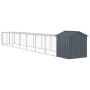 Jaula gallinas con corral acero galvanizado gris 117x813x123 cm de vidaXL, Jaulas y habitáculos para animales pequeños - Ref:...