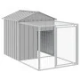 Gallinero y corral acero galvanizado gris claro 117x1221x123 cm de vidaXL, Jaulas y habitáculos para animales pequeños - Ref:...