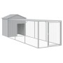 Gallinero con corral acero galvanizado gris claro 117x405x123cm de vidaXL, Jaulas y habitáculos para animales pequeños - Ref:...
