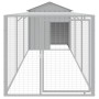 Gallinero con corral acero galvanizado gris claro 117x405x123cm de vidaXL, Jaulas y habitáculos para animales pequeños - Ref:...