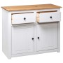 Aparador de madera maciza pino estilo Panamá blanco 93x40x80 cm de vidaXL, Aparadores - Ref: Foro24-282699, Precio: 226,84 €,...