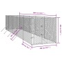 Perrera de exterior acero galvanizado plateado 2x10x2 m de vidaXL, Casetas y cercados para perros - Ref: Foro24-3190453, Prec...