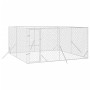 Perrera de exterior acero galvanizado plateado 4x4x2 m de vidaXL, Casetas y cercados para perros - Ref: Foro24-3190455, Preci...