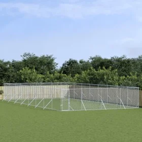 Perrera de exterior acero galvanizado plateado 8x16x2 m de vidaXL, Casetas y cercados para perros - Ref: Foro24-3190466, Prec...