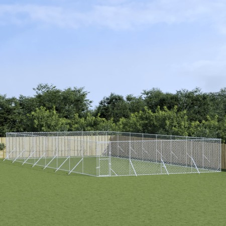 Perrera de exterior acero galvanizado plateado 8x16x2 m de vidaXL, Casetas y cercados para perros - Ref: Foro24-3190466, Prec...
