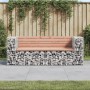 Banco jardín diseño gaviones madera abeto Douglas 184x71x65,5cm de vidaXL, Bancos de jardín - Ref: Foro24-3196237, Precio: 21...