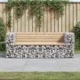 Banco jardín diseño gaviones madera maciza pino 184x71x65,5 cm de vidaXL, Bancos de jardín - Ref: Foro24-3196236, Precio: 236...