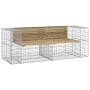 Banco jardín con gaviones madera pino impregnada 184x71x65,5 cm de vidaXL, Bancos de jardín - Ref: Foro24-3196238, Precio: 21...