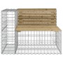 Banco jardín con gaviones madera pino impregnada 184x71x65,5 cm de vidaXL, Bancos de jardín - Ref: Foro24-3196238, Precio: 21...