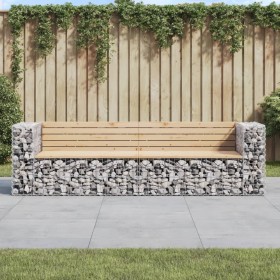 Banco jardín diseño gaviones madera maciza pino 244x71x65,5 cm de vidaXL, Bancos de jardín - Ref: Foro24-3196239, Precio: 268...