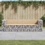 Banco jardín diseño gaviones madera maciza pino 244x71x65,5 cm de vidaXL, Bancos de jardín - Ref: Foro24-3196239, Precio: 289...