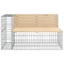 Banco jardín diseño gaviones madera maciza pino 244x71x65,5 cm de vidaXL, Bancos de jardín - Ref: Foro24-3196239, Precio: 289...