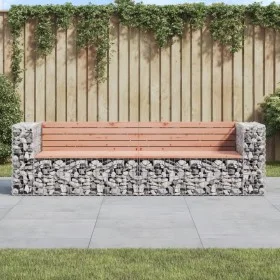 Banco jardín diseño gaviones madera abeto Douglas 244x71x65,5cm de vidaXL, Bancos de jardín - Ref: Foro24-3196240, Precio: 28...