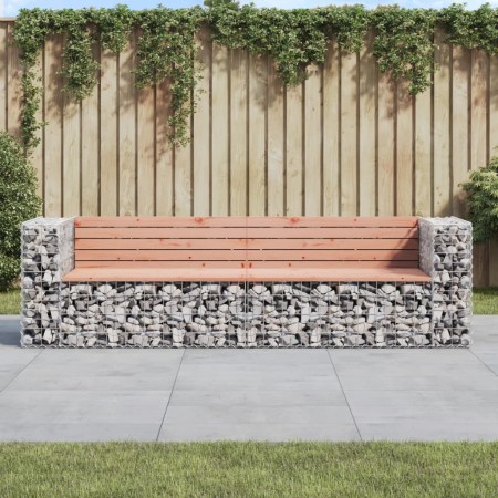 Banco jardín diseño gaviones madera abeto Douglas 244x71x65,5cm de vidaXL, Bancos de jardín - Ref: Foro24-3196240, Precio: 26...