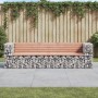 Banco jardín diseño gaviones madera abeto Douglas 244x71x65,5cm de vidaXL, Bancos de jardín - Ref: Foro24-3196240, Precio: 26...