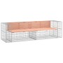 Banco jardín diseño gaviones madera abeto Douglas 244x71x65,5cm de vidaXL, Bancos de jardín - Ref: Foro24-3196240, Precio: 26...