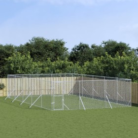 Perrera de exterior acero galvanizado plateado 6x10x2 m de vidaXL, Casetas y cercados para perros - Ref: Foro24-3190461, Prec...