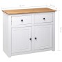 Aparador de madera maciza pino estilo Panamá blanco 93x40x80 cm de vidaXL, Aparadores - Ref: Foro24-282699, Precio: 226,84 €,...