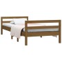 Estructura de cama madera maciza de pino marrón miel 75x190 cm de vidaXL, Camas y somieres - Ref: Foro24-821642, Precio: 115,...
