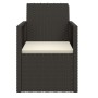 Silla de jardín con cojín ratán sintético negro de vidaXL, Sillas de jardín - Ref: Foro24-362320, Precio: 74,27 €, Descuento: %